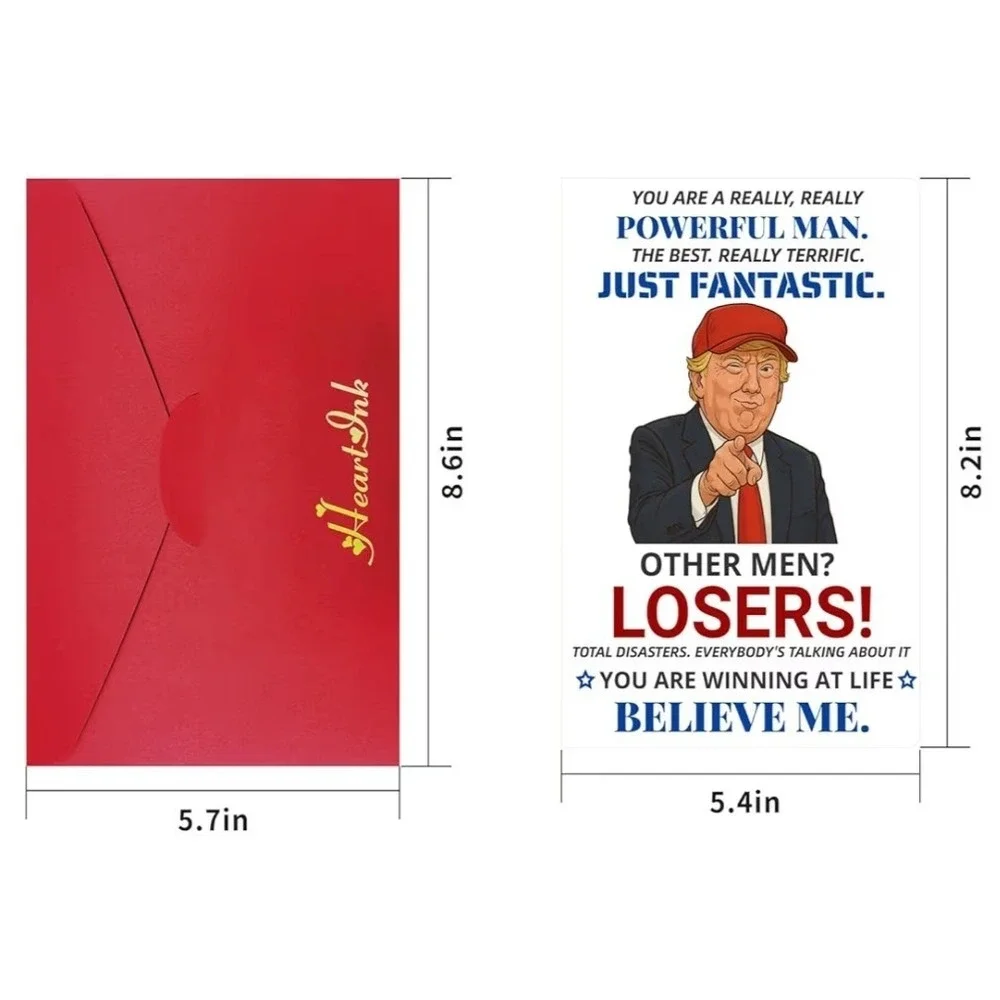 HeartInk Donald Trump Funny Greeting Card with Red Envelope Political Satire